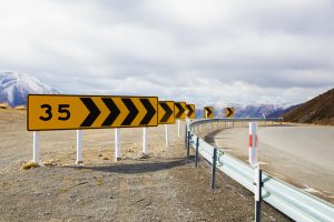 Warning,Sign,On,Mountain,Road